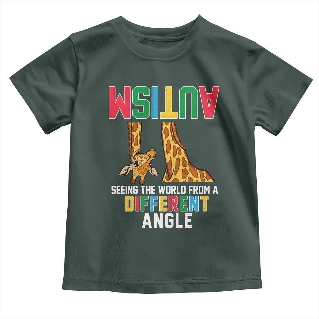 Giraffe Autism Awareness Toddler T Shirt Seeing World Different Angle TS02 Dark Forest Green Print Your Wear