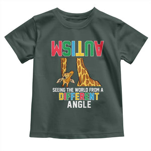 Giraffe Autism Awareness Toddler T Shirt Seeing World Different Angle TS02 Dark Forest Green Print Your Wear