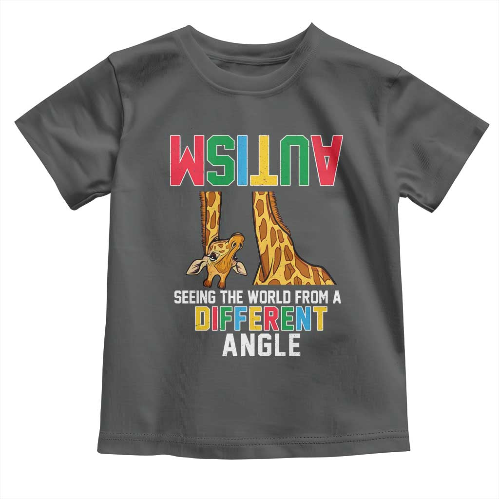 Giraffe Autism Awareness Toddler T Shirt Seeing World Different Angle TS02 Dark Heather Print Your Wear