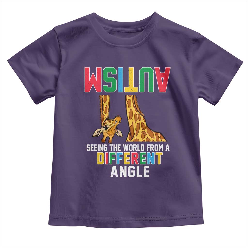 Giraffe Autism Awareness Toddler T Shirt Seeing World Different Angle TS02 Purple Print Your Wear
