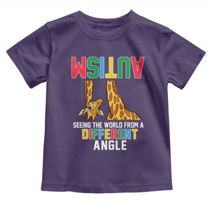 Giraffe Autism Awareness Toddler T Shirt Seeing World Different Angle TS02 Purple Print Your Wear