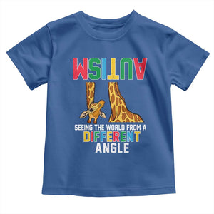 Giraffe Autism Awareness Toddler T Shirt Seeing World Different Angle TS02 Royal Blue Print Your Wear