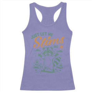 Funny Raccoon Autism Awareness Racerback Tank Top Just Let Me Stim Bro TS02 Violet Print Your Wear