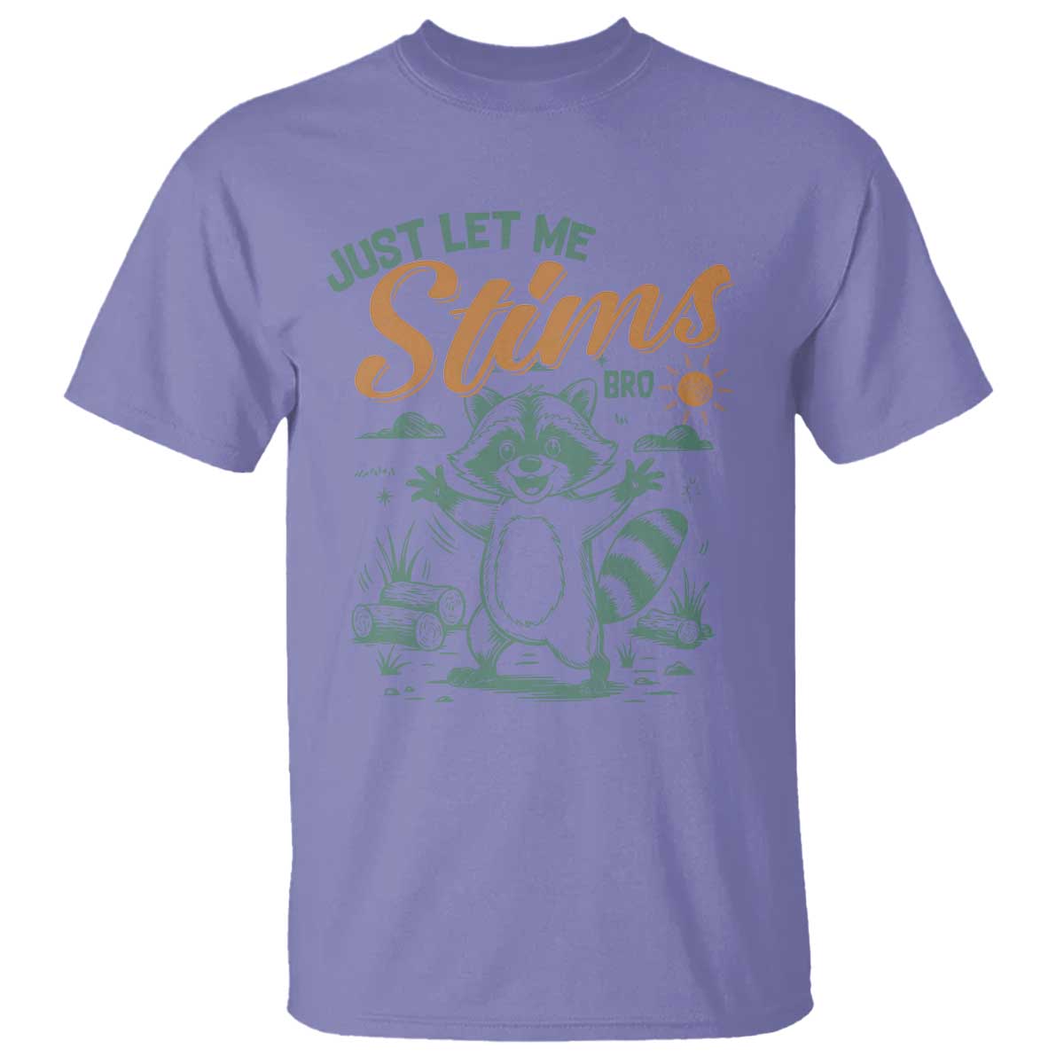 Funny Raccoon Autism Awareness T Shirt Just Let Me Stim Bro TS02 Violet Print Your Wear