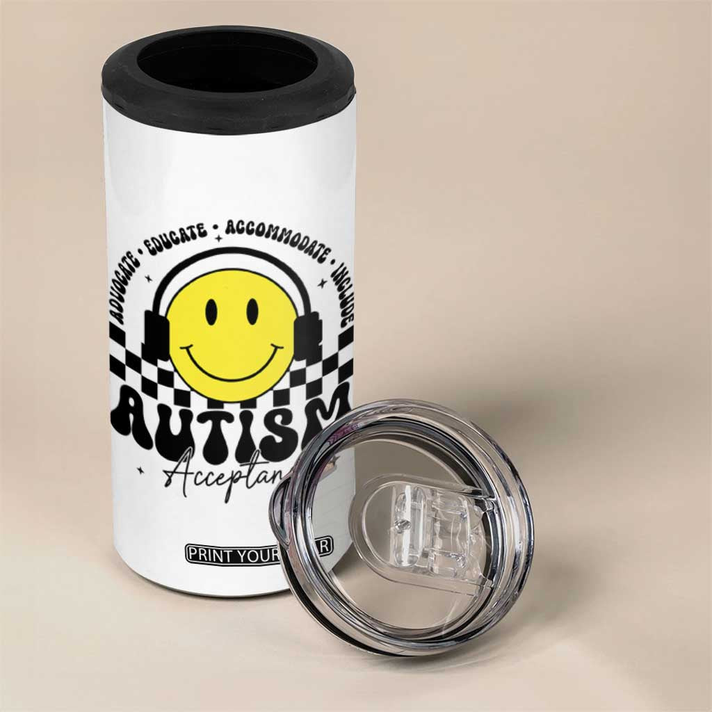 Autism Acceptance 4 in 1 Can Cooler Tumbler Advocate Educate Accomodate Include Special Education TS02 Print Your Wear