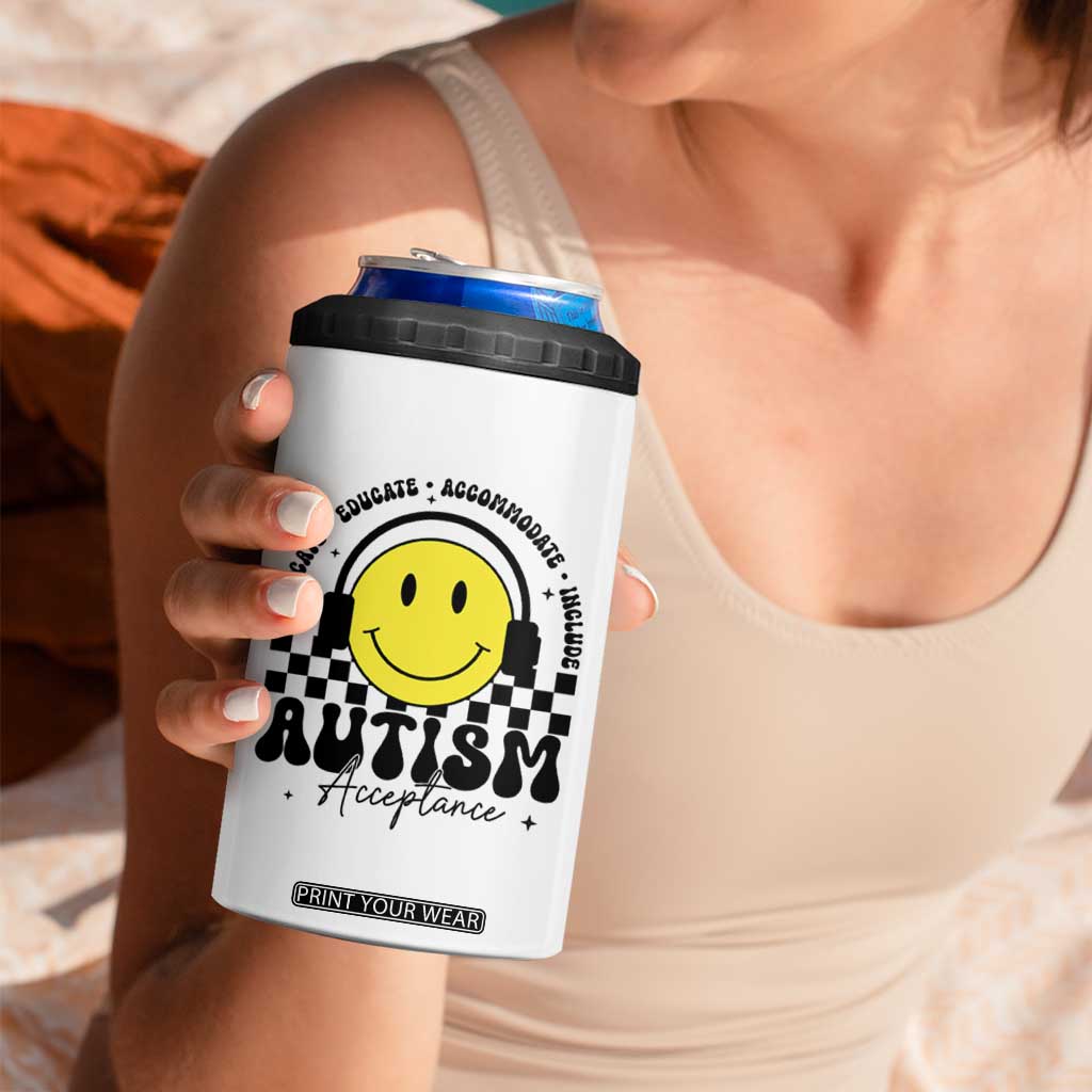 Autism Acceptance 4 in 1 Can Cooler Tumbler Advocate Educate Accomodate Include Special Education TS02 Print Your Wear