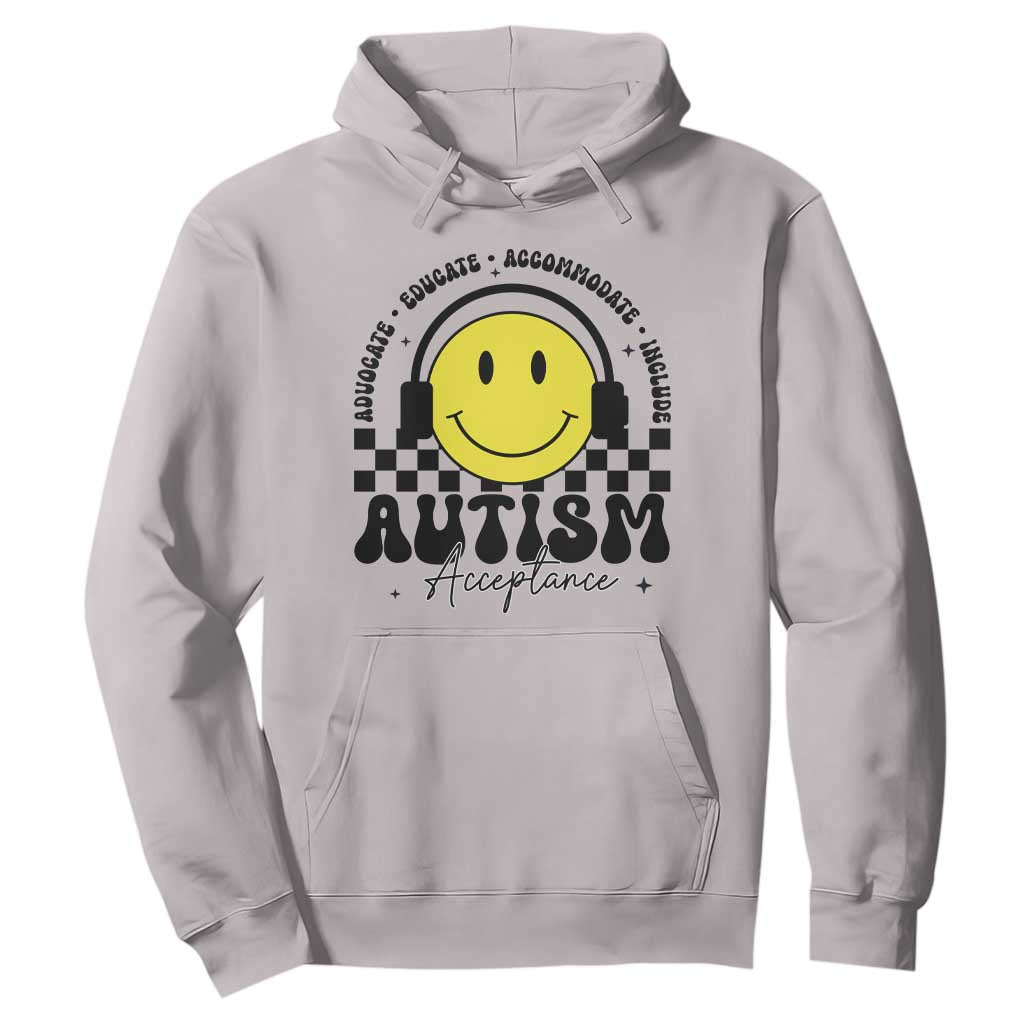 Autism Acceptance Hoodie Advocate Educate Accomodate Include Special Education TS02 Ice Gray Print Your Wear
