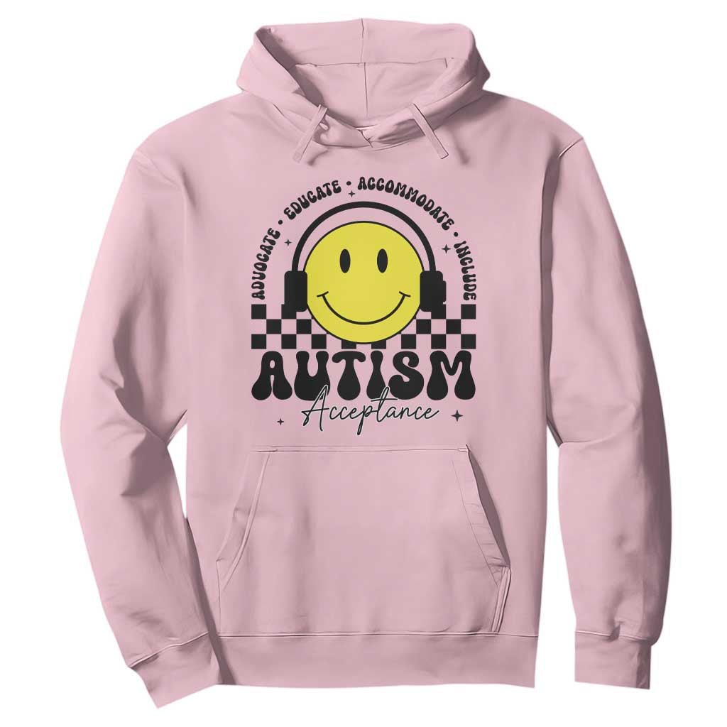 Autism Acceptance Hoodie Advocate Educate Accomodate Include Special Education TS02 Light Pink Print Your Wear