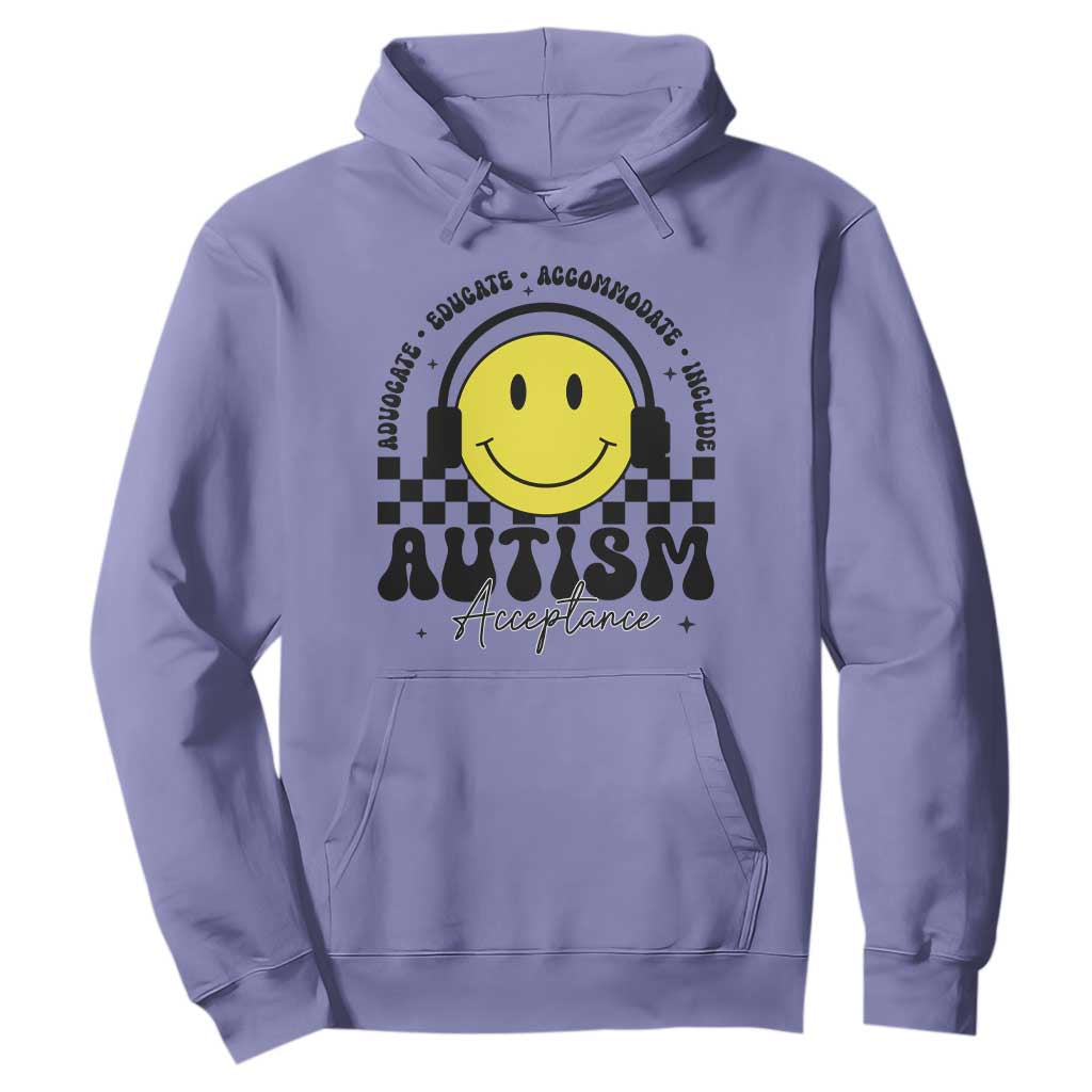 Autism Acceptance Hoodie Advocate Educate Accomodate Include Special Education TS02 Violet Print Your Wear