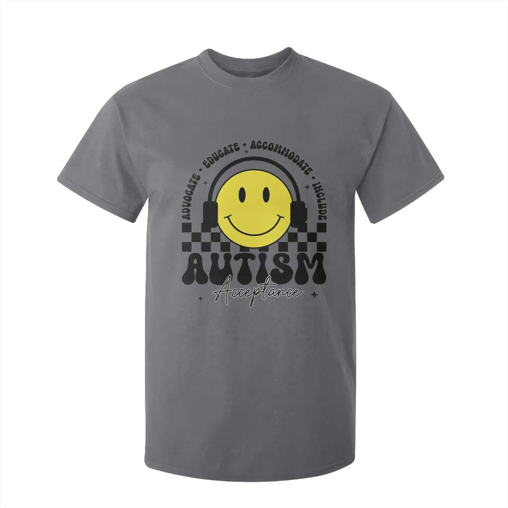 Autism Acceptance T Shirt For Kid Advocate Educate Accomodate Include Special Education TS02 Charcoal Print Your Wear