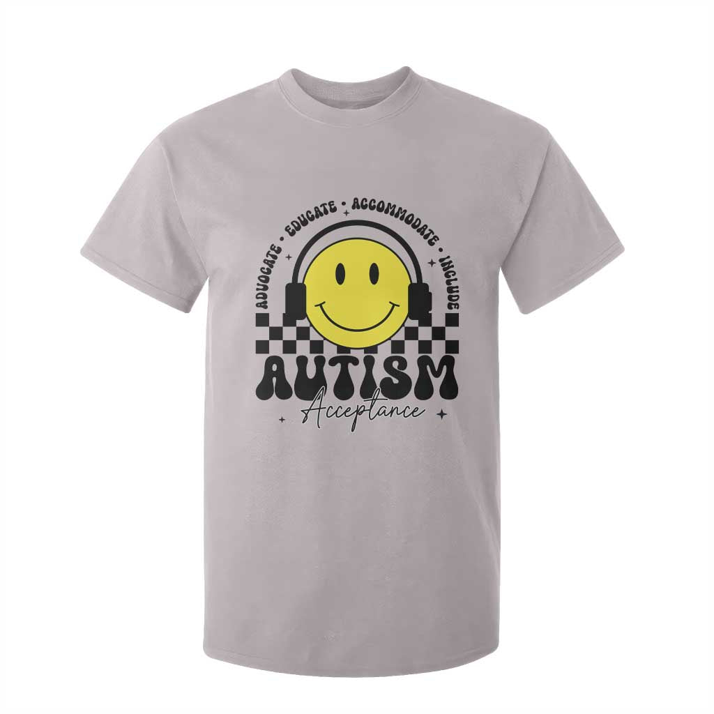 Autism Acceptance T Shirt For Kid Advocate Educate Accomodate Include Special Education TS02 Ice Gray Print Your Wear