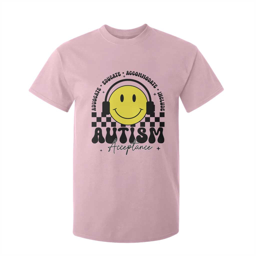 Autism Acceptance T Shirt For Kid Advocate Educate Accomodate Include Special Education TS02 Light Pink Print Your Wear