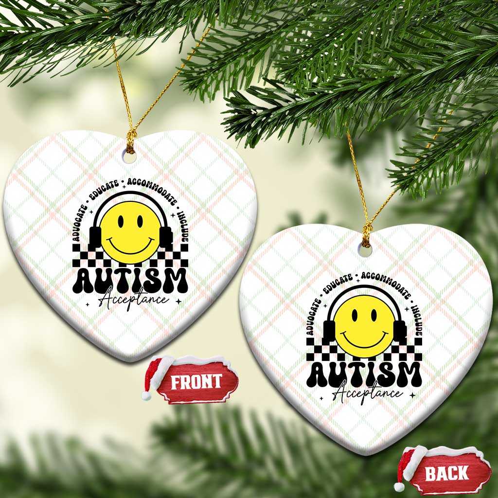 Autism Acceptance Ceramic Ornament Advocate Educate Accomodate Include Special Education TS02 Print Your Wear