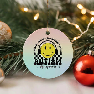 Autism Acceptance Ceramic Ornament Advocate Educate Accomodate Include Special Education TS02 1pc Pastel Print Your Wear