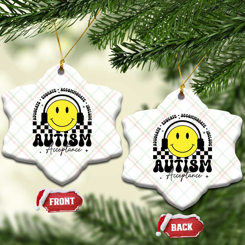Autism Acceptance Ceramic Ornament Advocate Educate Accomodate Include Special Education TS02 Print Your Wear