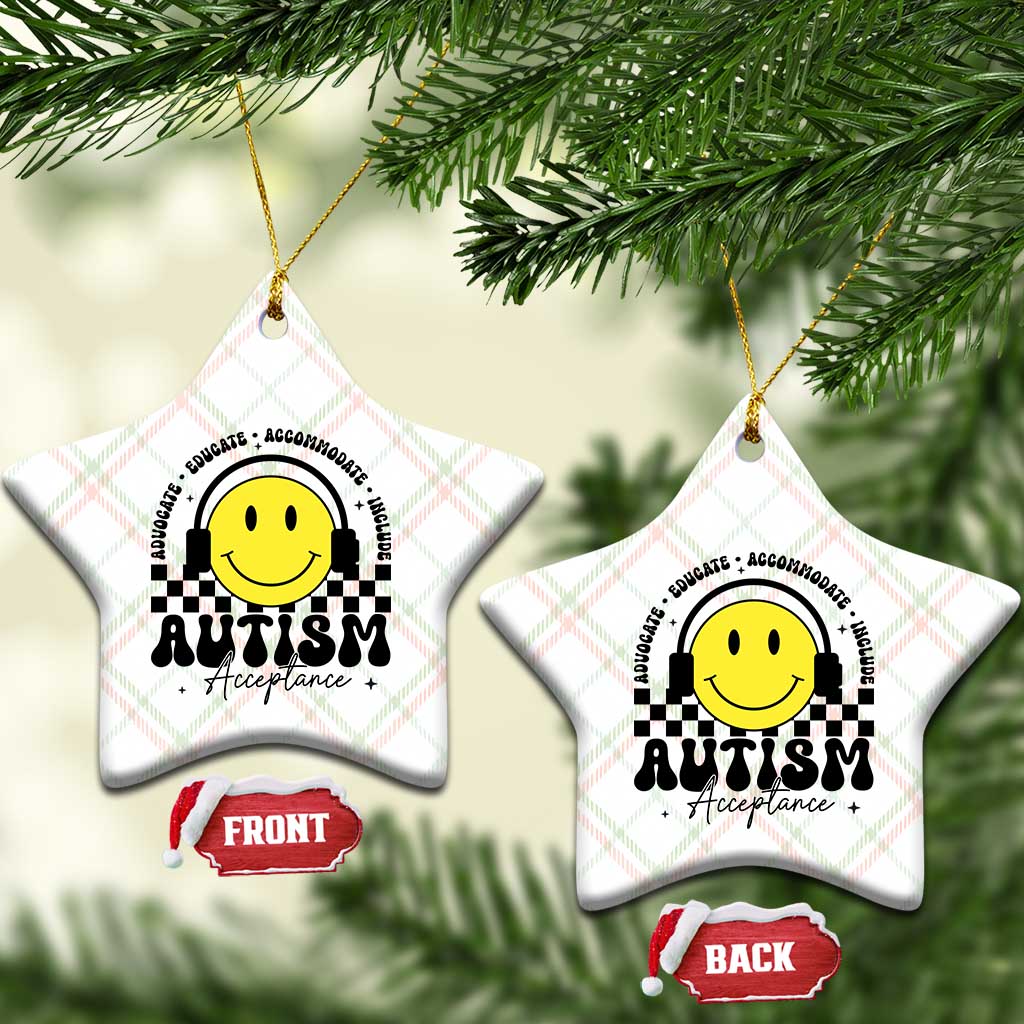 Autism Acceptance Ceramic Ornament Advocate Educate Accomodate Include Special Education TS02 Print Your Wear