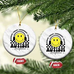 Autism Acceptance Ceramic Ornament Advocate Educate Accomodate Include Special Education TS02 1pc White Marble Print Your Wear