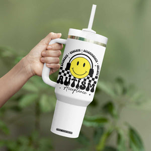 Autism Acceptance Tumbler With Handle Advocate Educate Accomodate Include Special Education TS02 Print Your Wear
