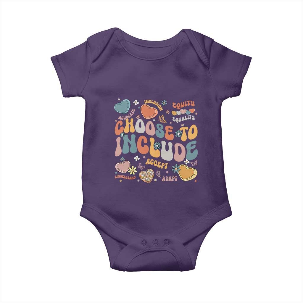 Autism Acceptance Baby Onesie Choose To Include Inclusion Matters TS02 Purple Print Your Wear