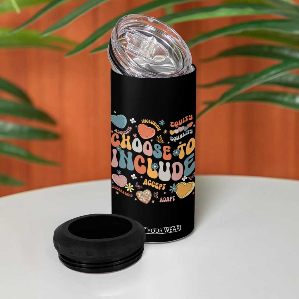 Autism Acceptance 4 in 1 Can Cooler Tumbler Choose To Include Inclusion Matters TS02 Print Your Wear