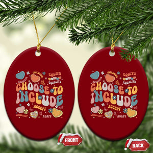 Autism Acceptance Ceramic Ornament Choose To Include Inclusion Matters TS02 Print Your Wear