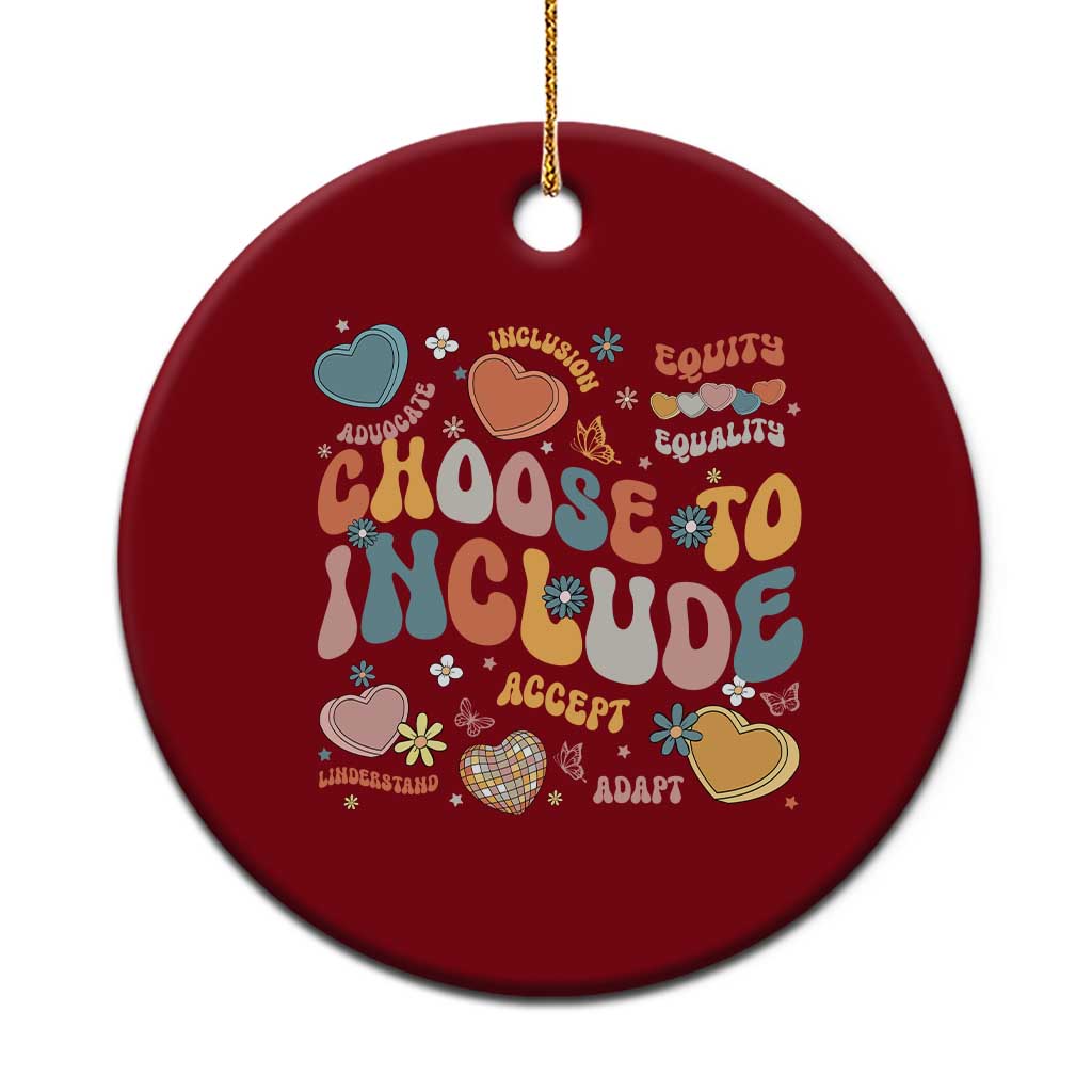 Autism Acceptance Ceramic Ornament Choose To Include Inclusion Matters TS02 1pc Red Print Your Wear