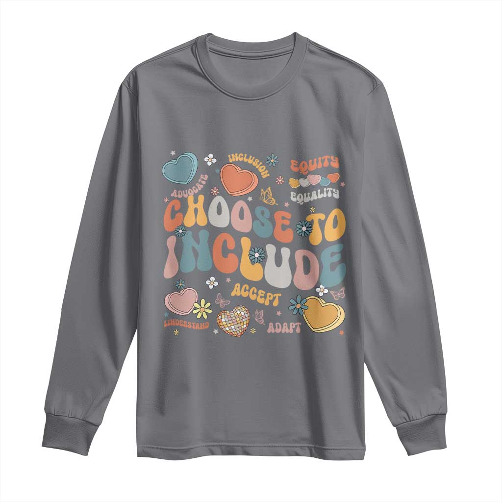 Autism Acceptance Long Sleeve Shirt Choose To Include Inclusion Matters TS02 Charcoal Print Your Wear