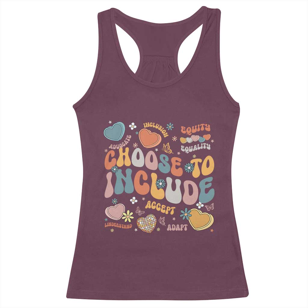 Autism Acceptance Racerback Tank Top Choose To Include Inclusion Matters TS02 Maroon Print Your Wear