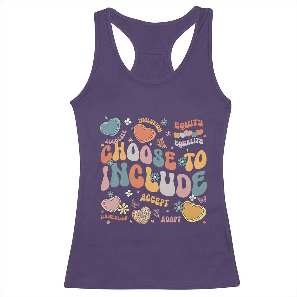 Autism Acceptance Racerback Tank Top Choose To Include Inclusion Matters TS02 Purple Print Your Wear