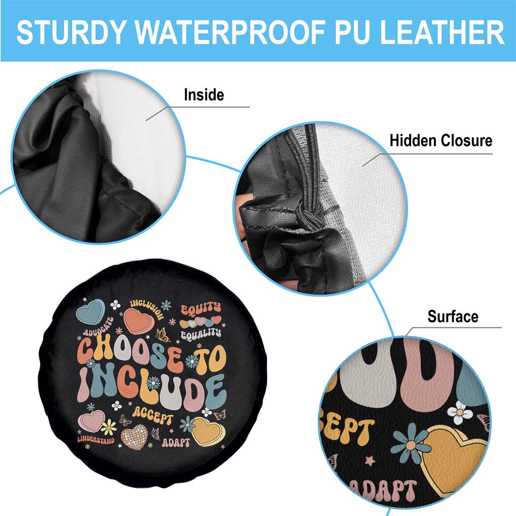 Autism Acceptance Spare Tire Cover Choose To Include Inclusion Matters TS02 Print Your Wear