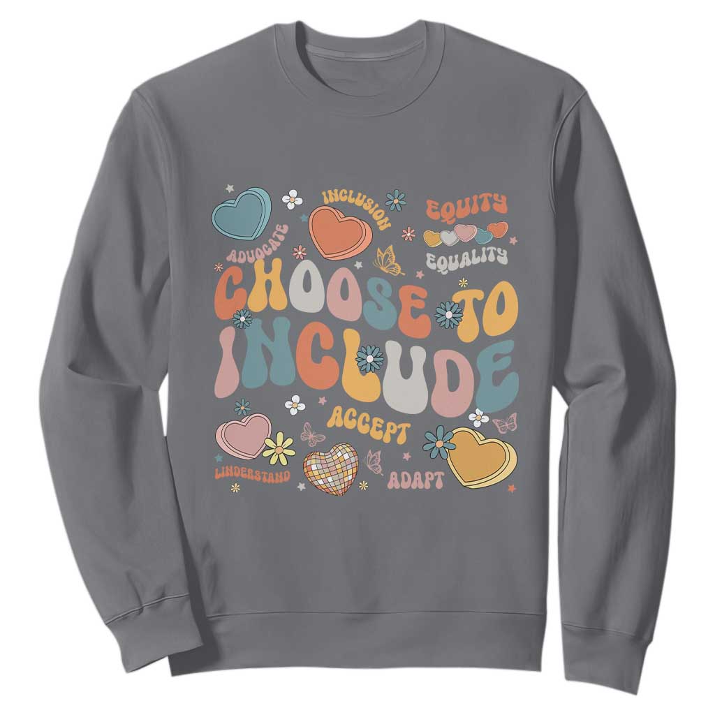 Autism Acceptance Sweatshirt Choose To Include Inclusion Matters TS02 Charcoal Print Your Wear