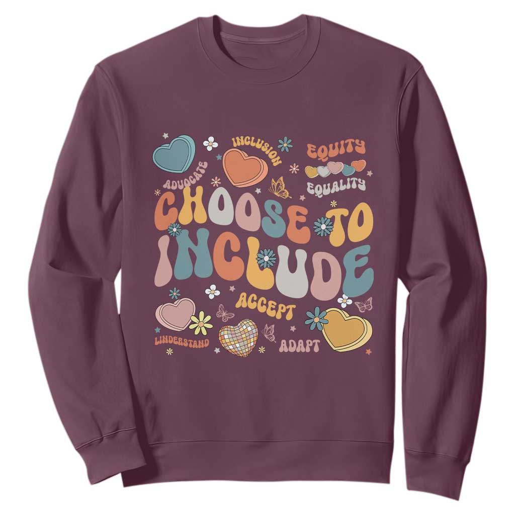 Autism Acceptance Sweatshirt Choose To Include Inclusion Matters TS02 Maroon Print Your Wear