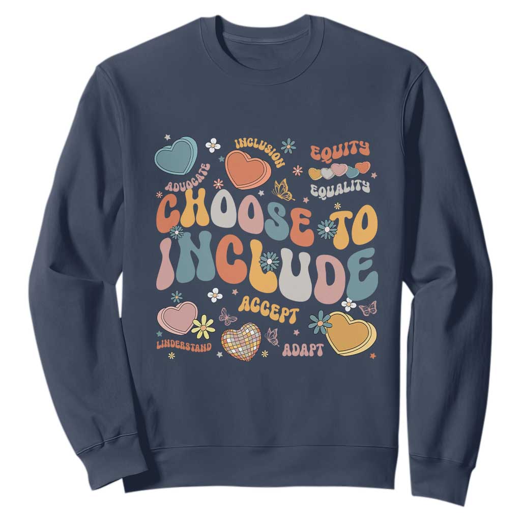 Autism Acceptance Sweatshirt Choose To Include Inclusion Matters TS02 Navy Print Your Wear