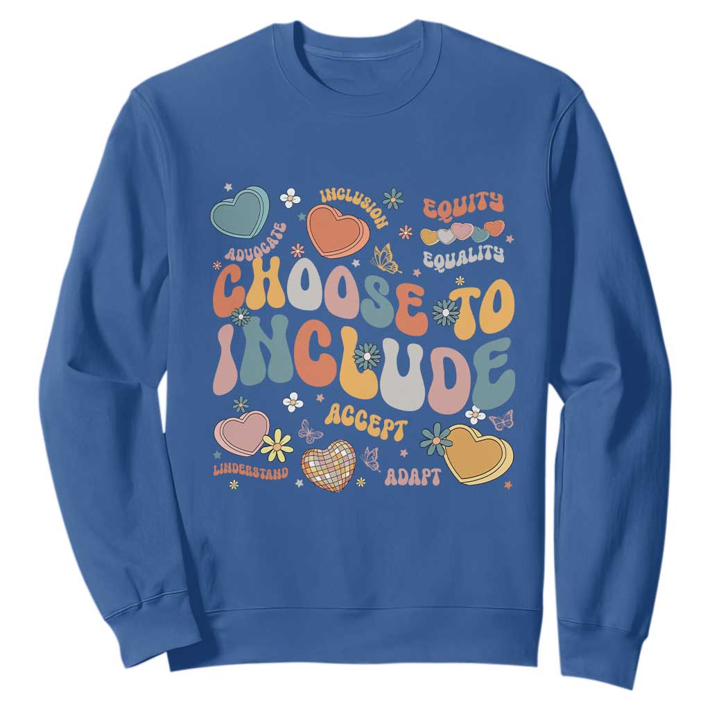 Autism Acceptance Sweatshirt Choose To Include Inclusion Matters TS02 Royal Blue Print Your Wear
