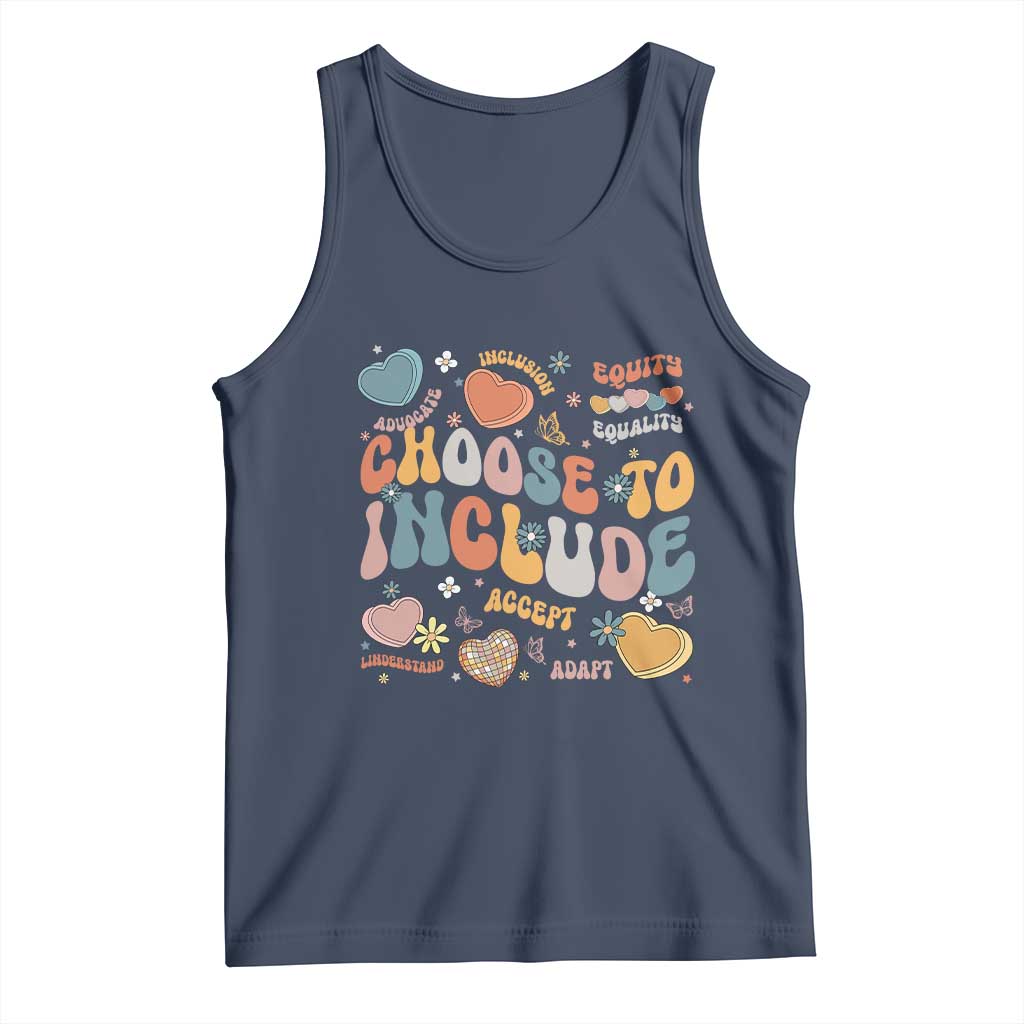Autism Acceptance Tank Top Choose To Include Inclusion Matters TS02 Navy Print Your Wear