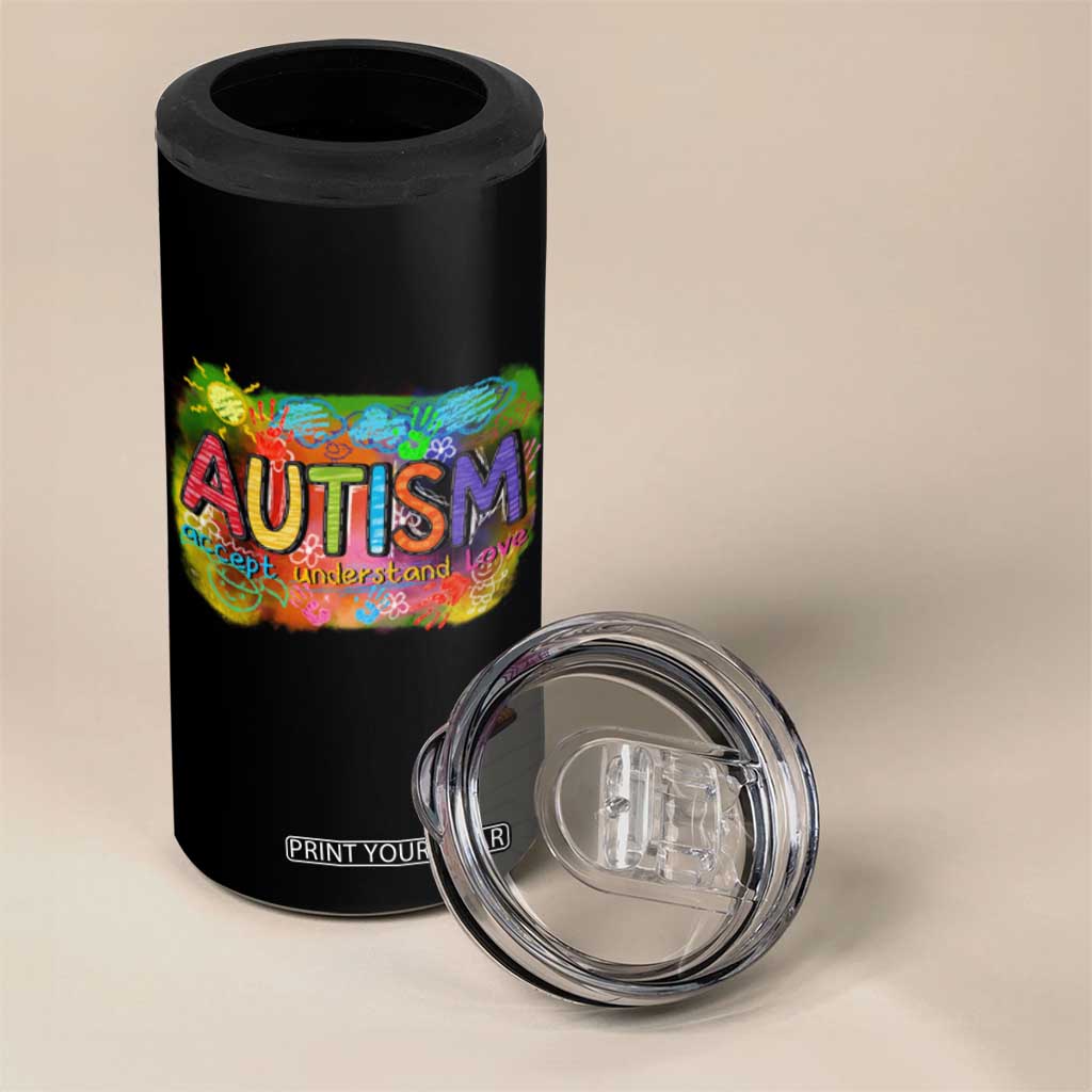 Autism Acceptance 4 in 1 Can Cooler Tumbler Accept Understand Love Autistic Support TS02 Print Your Wear