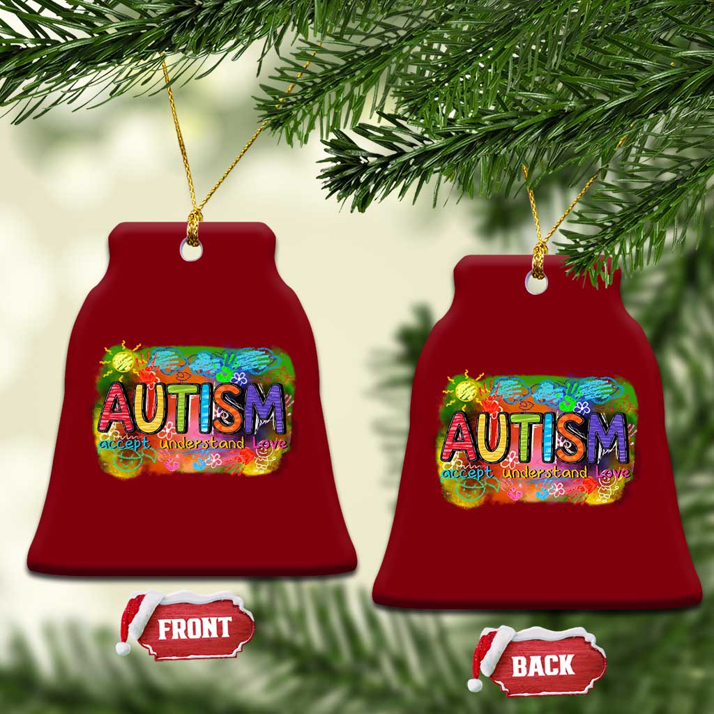 Autism Acceptance Ceramic Ornament Accept Understand Love Autistic Support TS02 Print Your Wear
