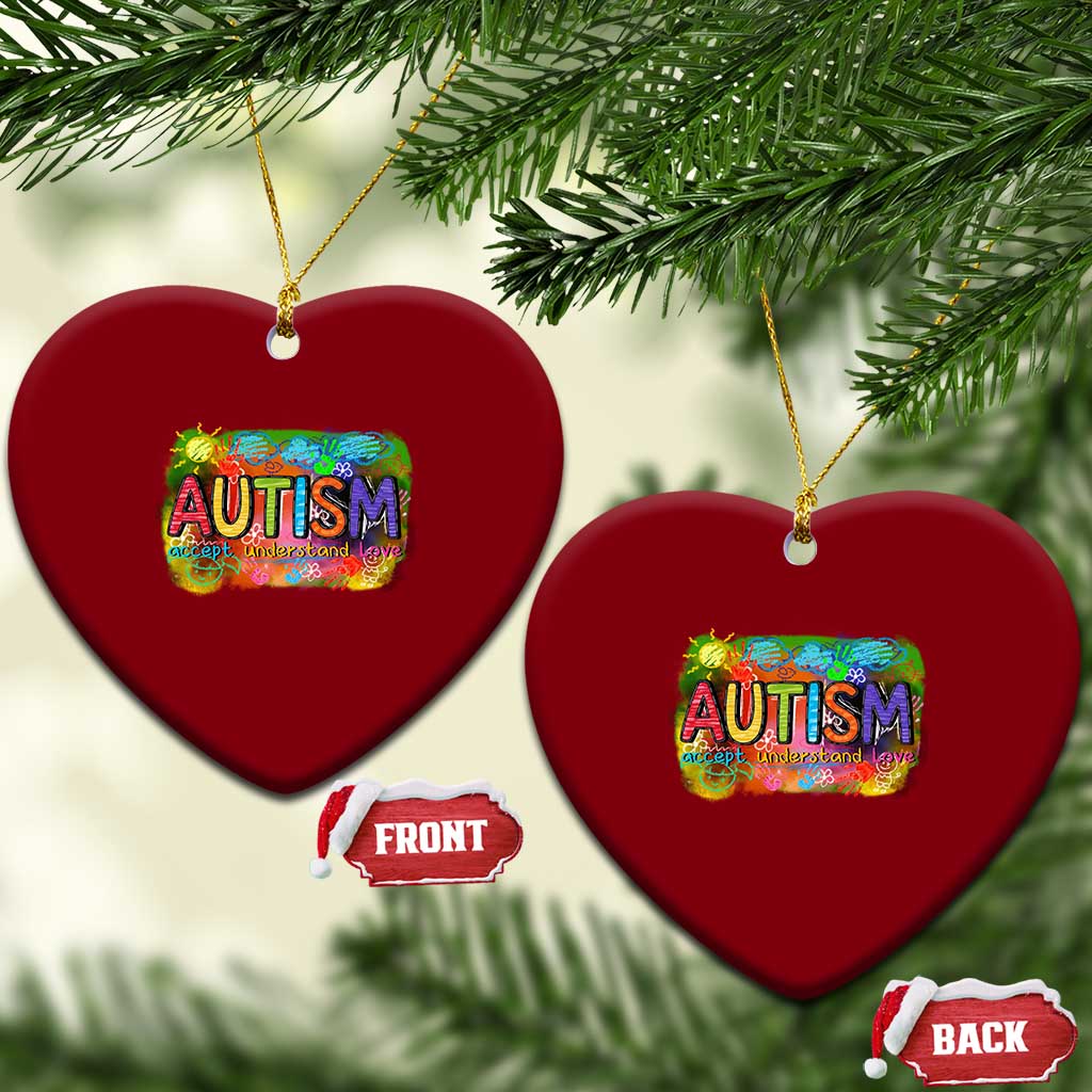 Autism Acceptance Ceramic Ornament Accept Understand Love Autistic Support TS02 Print Your Wear