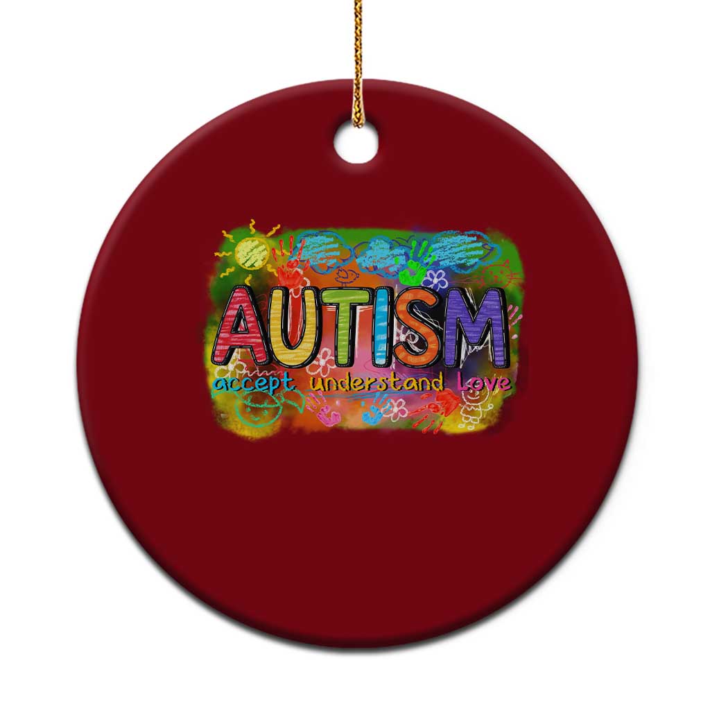 Autism Acceptance Ceramic Ornament Accept Understand Love Autistic Support TS02 1pc Red Print Your Wear