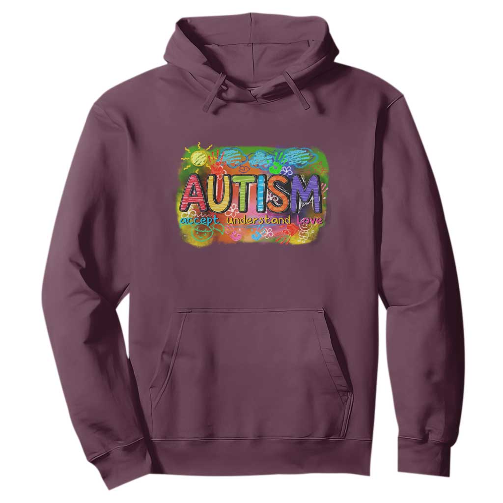 Autism Acceptance Hoodie Accept Understand Love Autistic Support TS02 Maroon Print Your Wear