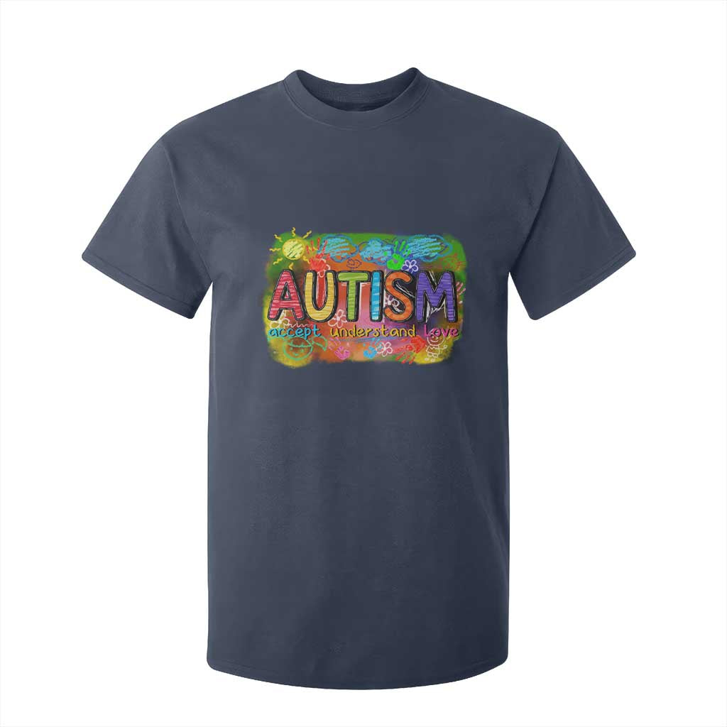 Autism Acceptance T Shirt For Kid Accept Understand Love Autistic Support TS02 Navy Print Your Wear