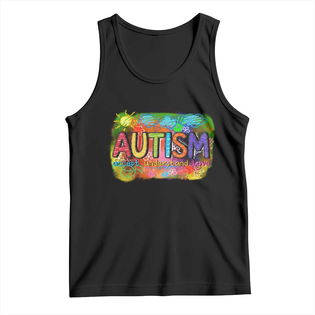 Autism Acceptance Tank Top Accept Understand Love Autistic Support TS02 Black Print Your Wear