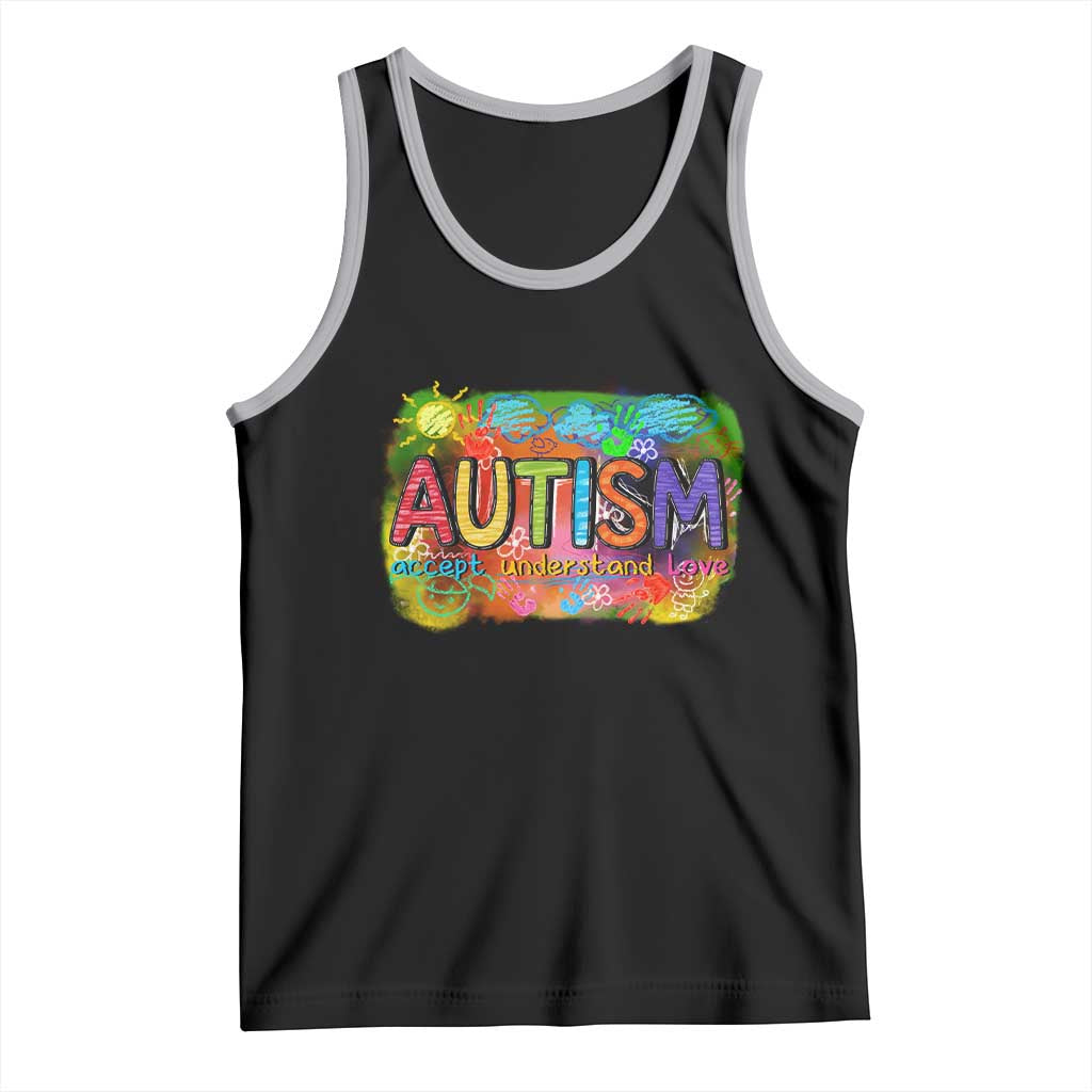 Autism Acceptance Tank Top Accept Understand Love Autistic Support TS02 Black Athletic Heather Print Your Wear