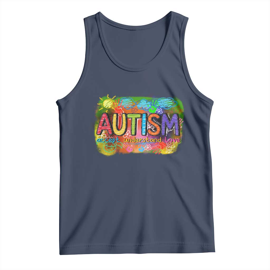 Autism Acceptance Tank Top Accept Understand Love Autistic Support TS02 Navy Print Your Wear