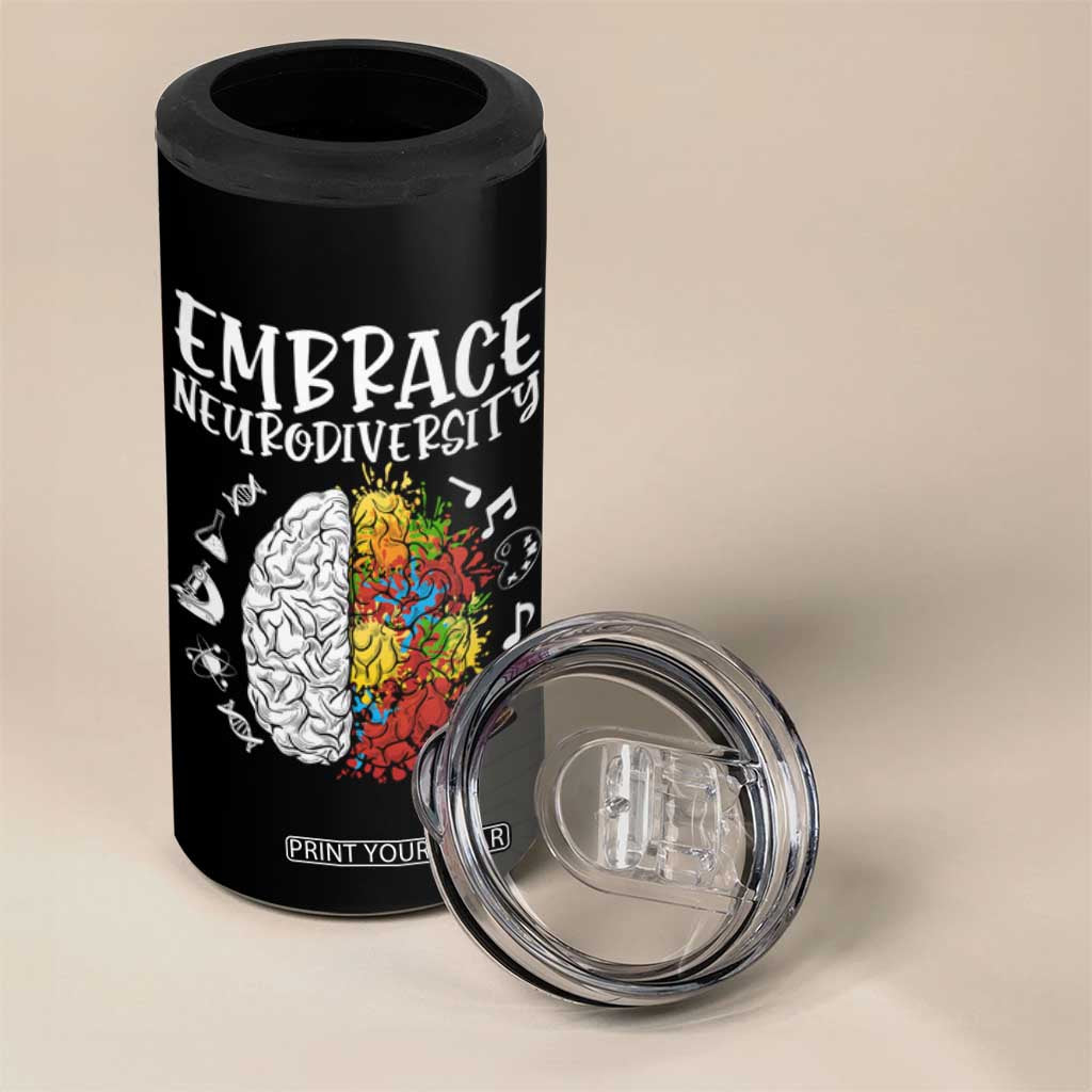 Embrace Neurodiversity 4 in 1 Can Cooler Tumbler Autism Awareness ASD ADHD Acceptance TS02 Print Your Wear