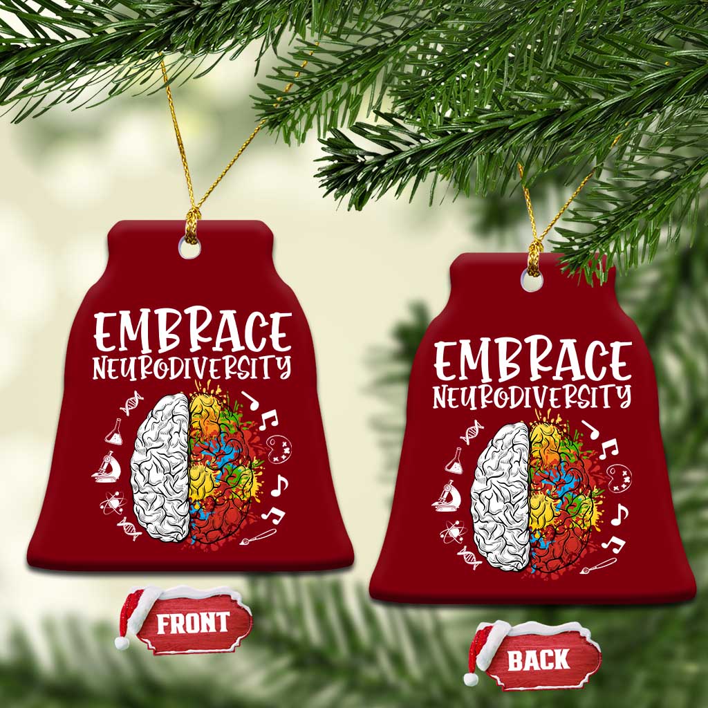 Embrace Neurodiversity Ceramic Ornament Autism Awareness ASD ADHD Acceptance TS02 Print Your Wear