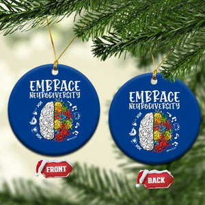 Embrace Neurodiversity Ceramic Ornament Autism Awareness ASD ADHD Acceptance TS02 1pc Blue Print Your Wear