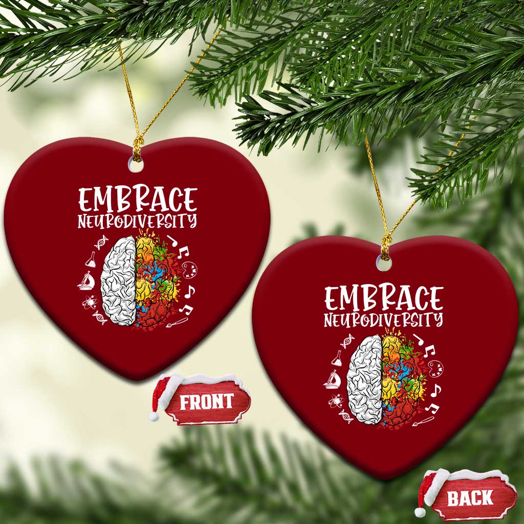 Embrace Neurodiversity Ceramic Ornament Autism Awareness ASD ADHD Acceptance TS02 Print Your Wear