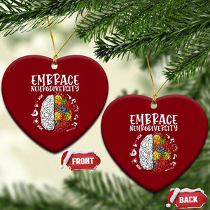 Embrace Neurodiversity Ceramic Ornament Autism Awareness ASD ADHD Acceptance TS02 Print Your Wear