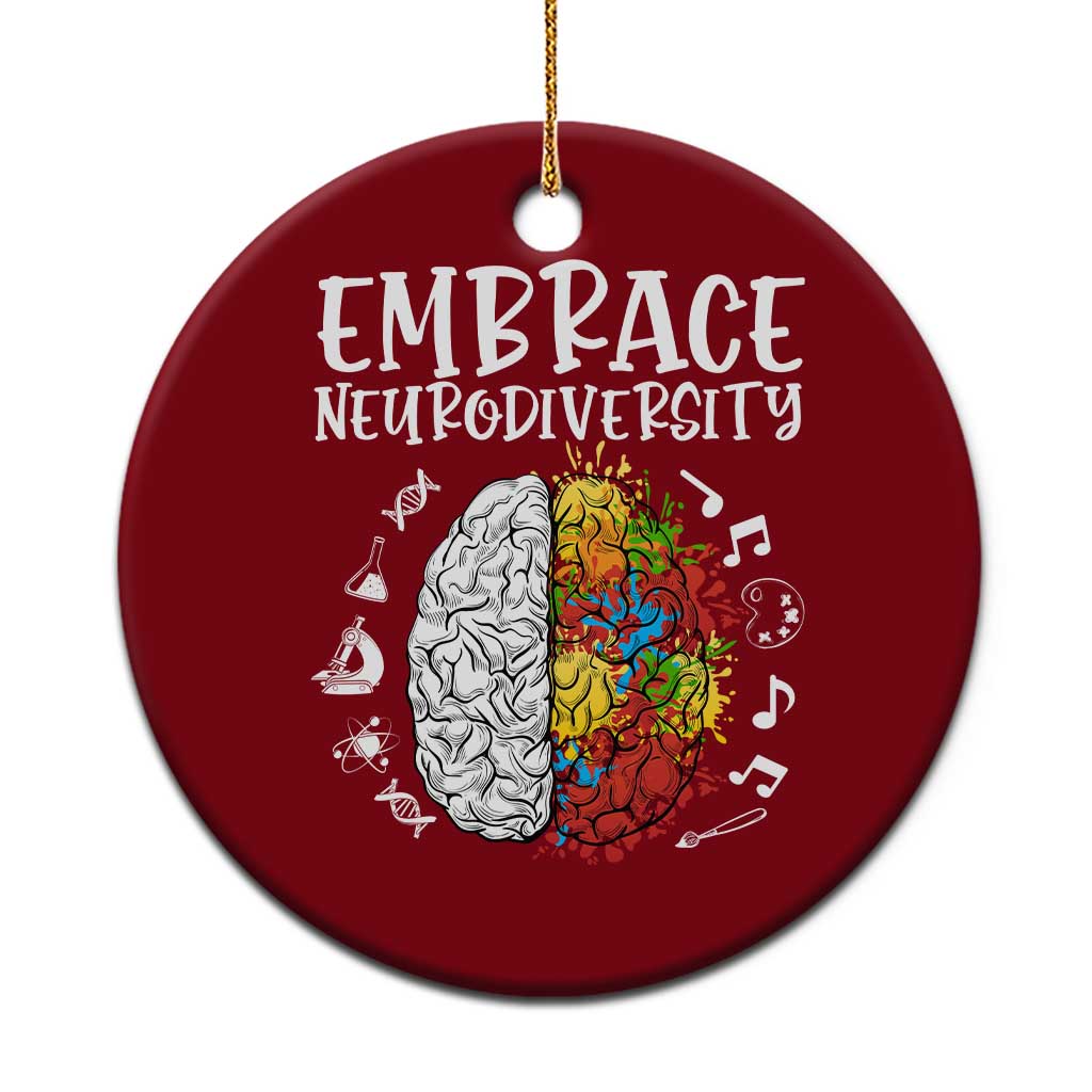 Embrace Neurodiversity Ceramic Ornament Autism Awareness ASD ADHD Acceptance TS02 1pc Red Print Your Wear